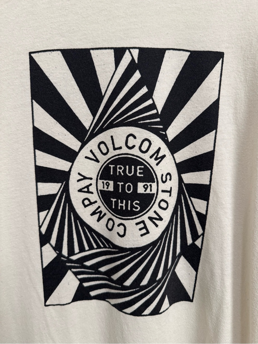 Volcom Cream Short-Sleeve Graphic Tee with Black Print